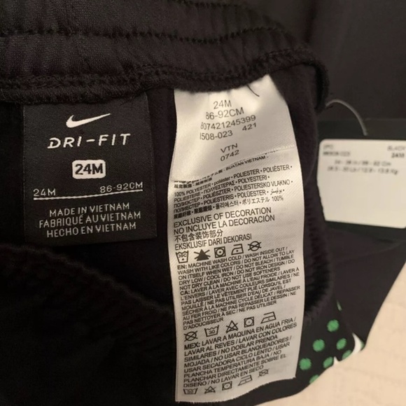 Nike Dri-Fit Therma 2-piece Baby Sweat Pants And Zip Hoodie Green And Black 24M - Picture 10 of 12